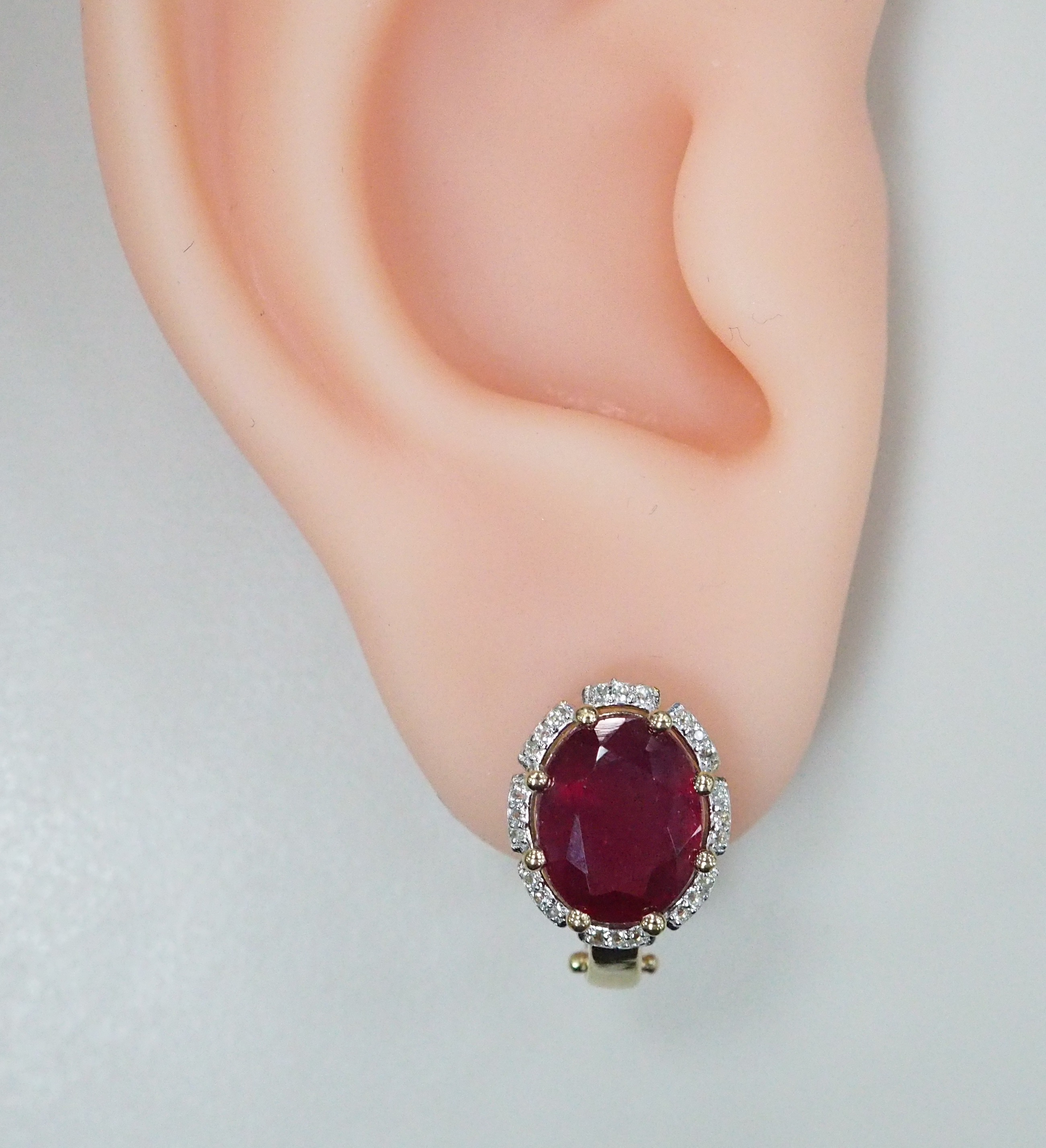 Серебряные серьги с рубинами